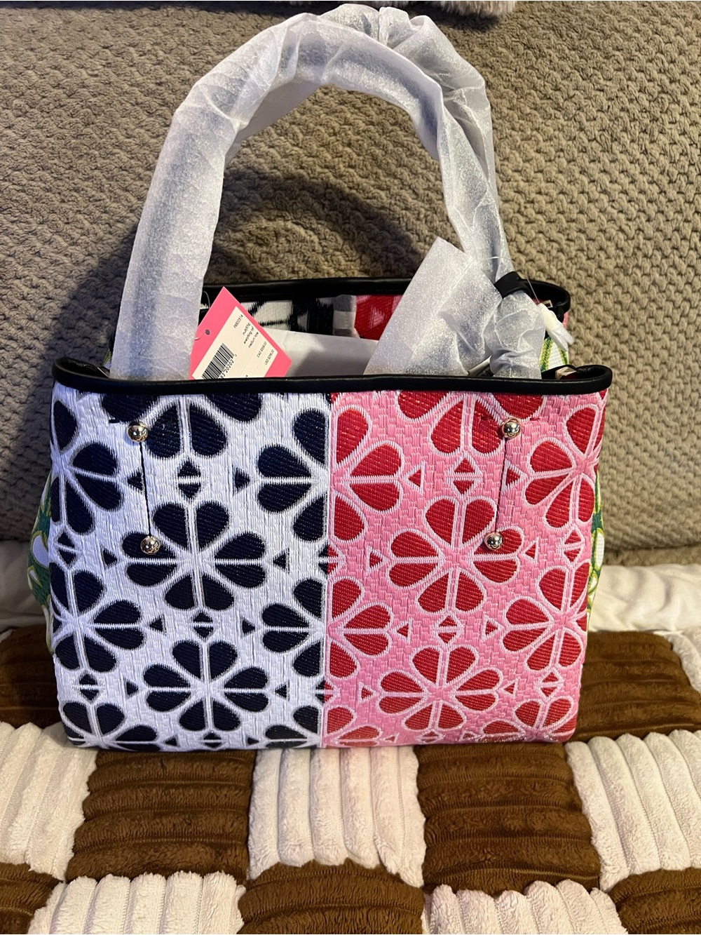 Kate Spade Multi Everything Medium Raffia Tote NWTS!